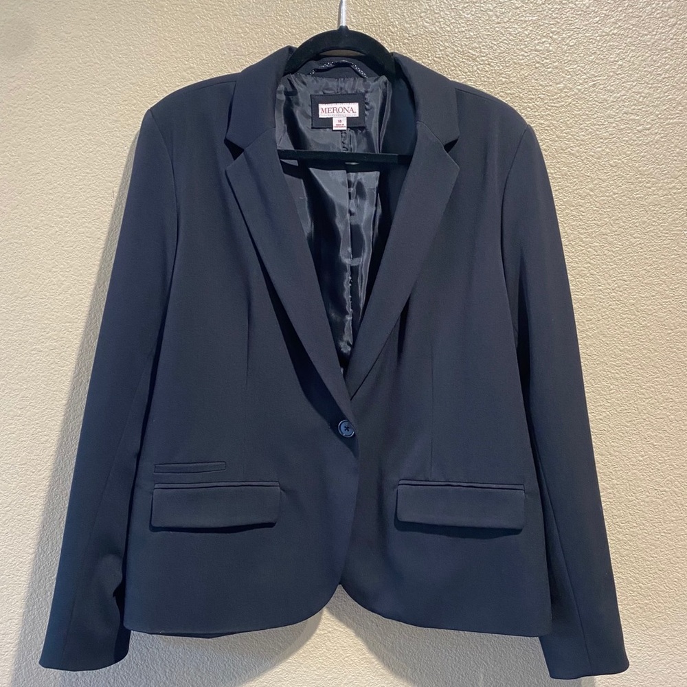 Merona Black Career Dress Blazer Size 18